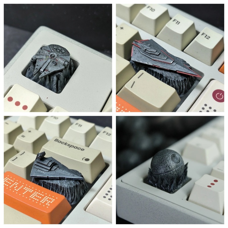 Keycaps Artisan Resin Handmade - คีย์แคปเรซิ่น 3 มิติ งานแฮนด์เมด รูปดาวแห่งความตาย สำหรับคีย์บอร์ดเกมมิ่งแบบกลไก