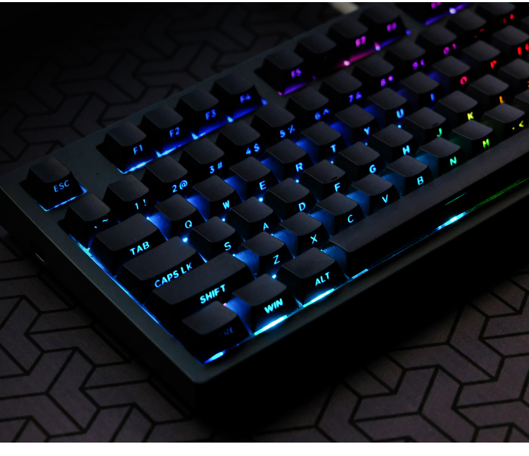 Keycaps Oem Profile 87 Keys - 130 คีย์สีดําด้านข้าง Backlit Keycaps OEM PBT