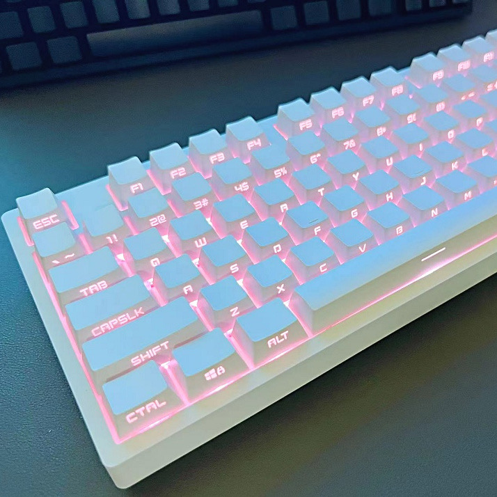 Keycaps Oem Profile 87 Keys - 131คีย์คีย์ backlit RGB สีขาวสีดำ PBT ฝาปิด