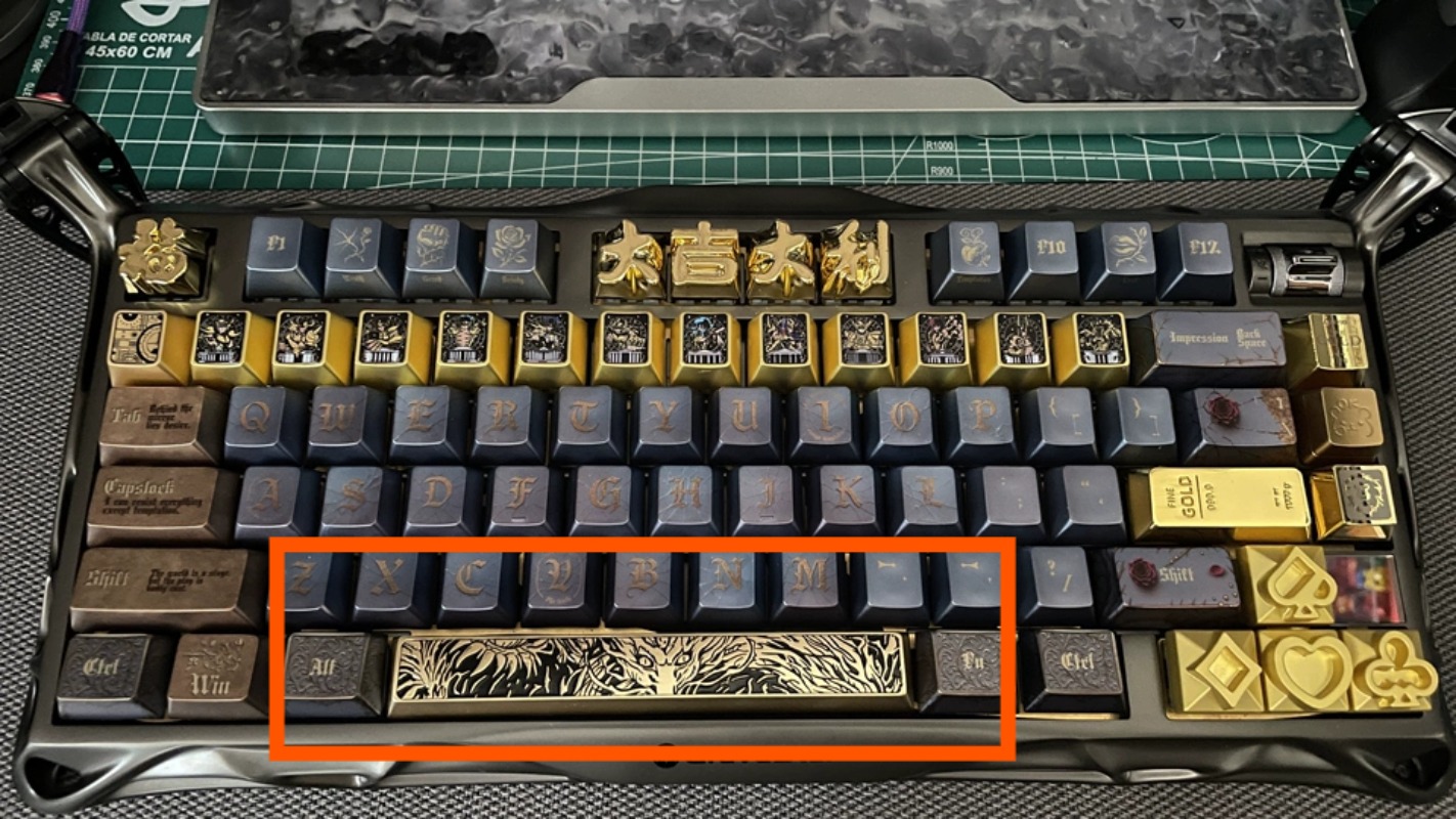 Keycaps Spacebar 6.25U Custom - ปุ่มโลหะ 6.25u สำหรับสเปซบาร์ แกะสลักแบบกำหนดเองได้ รองรับสวิตช์ MX
