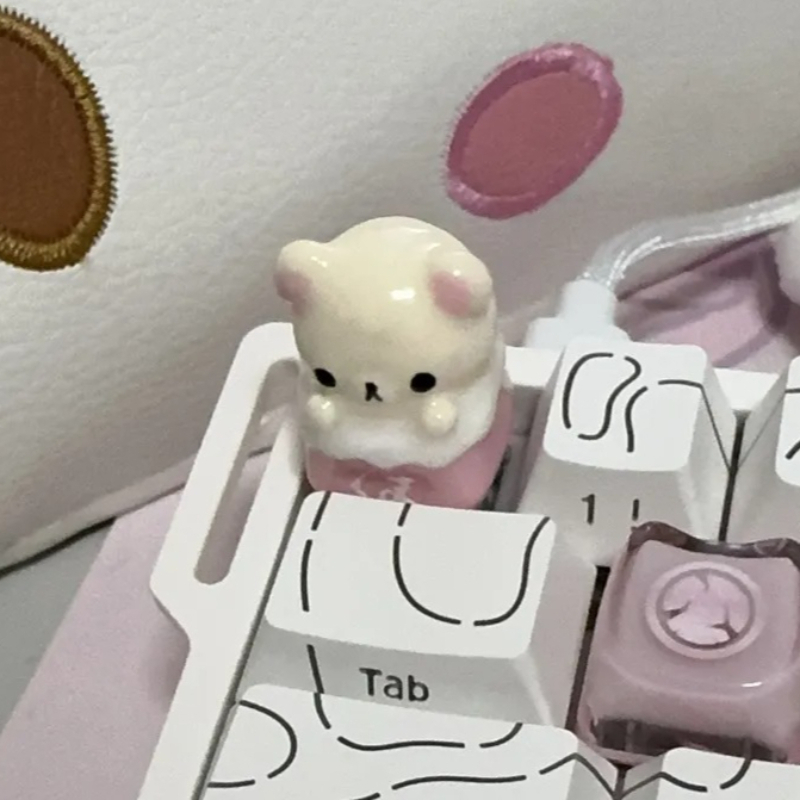 Keycaps Cherry Profile Pbt - คีย์แคป Kawaii Rilakkuma Relax Bear Artisan