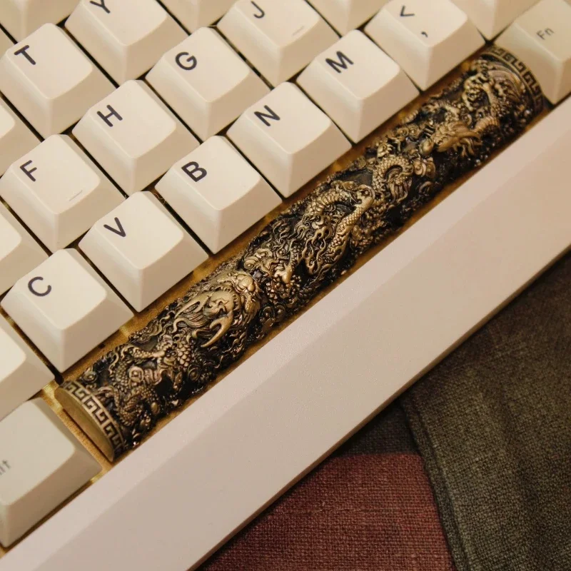Keycaps Spacebar 6.25U Custom - หมวกคีย์บอร์ด6.25U เสามังกรอวกาศบาร์เรซินดั้งเดิมช่างฝีมือจีนปรับแต่งได้วัฒนธรรมจีนแป้นพิมพ์สุดเท่สำหรับคีย์บอร์ดเชิงกล