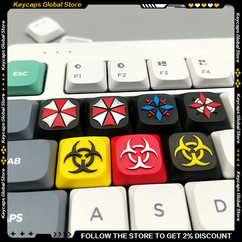 Keycaps Artisan Resin Handmade - คีย์แคปเรซิ่นแบบ Low Shaft สำหรับเกม Resident Evil