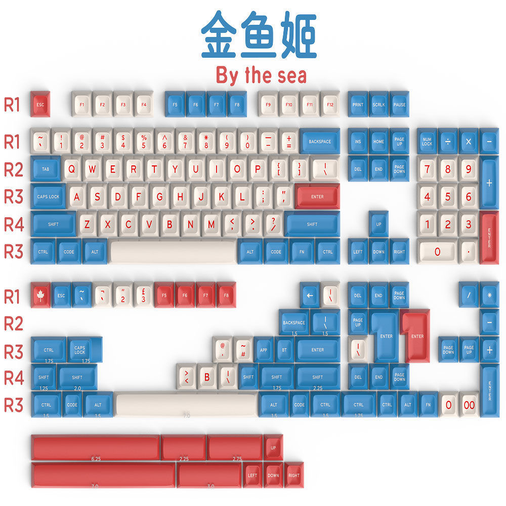 Keycaps Gmk Clone Abs - 172คีย์โดยทะเลคีย์หมวก ABS โปรไฟล์คู่ยิงได้ชุดคีย์บุคลิก gmk โคลนสำหรับ Gateron