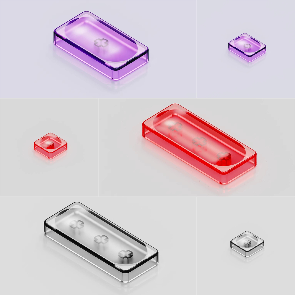 Keycaps Low Profile Choc - LCK Low Profile Keycap 1U/1.25U/1.5U/1.25U/2U ไม่มีการแกะสลักโปร่งใส