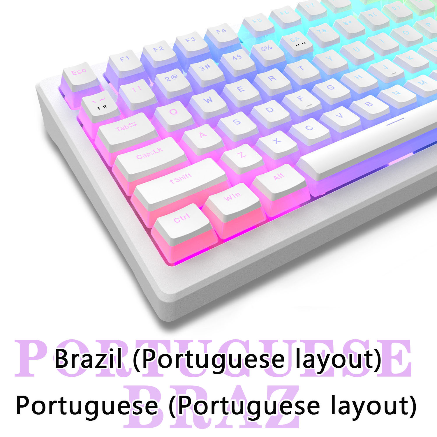 Keycaps Translucent Pudding Rgb - คีย์แคป PBT Pudding แบบ OEM Profile