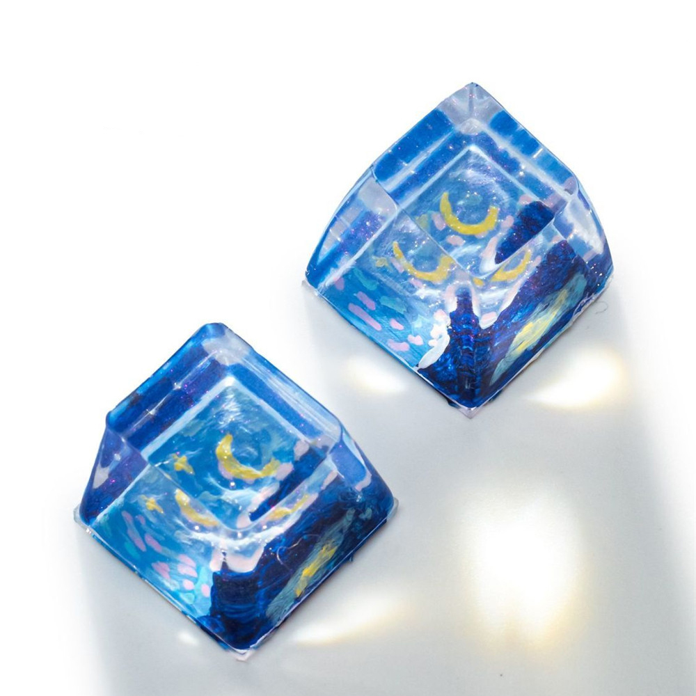 คีย์แคปเรซิ่นลายภาพวาดสตาร์รี่ - Keycaps Artisan Resin Handmade บทวิจารณ์และราคา