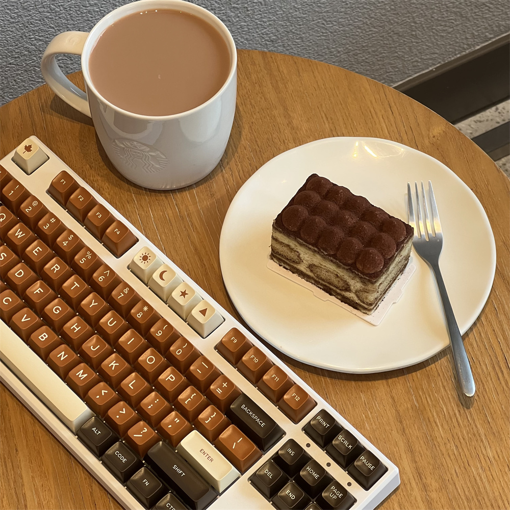 Rich Coffee Keycap ชุด Double  - Keycaps Set Sa Profile Abs บทวิจารณ์และราคา