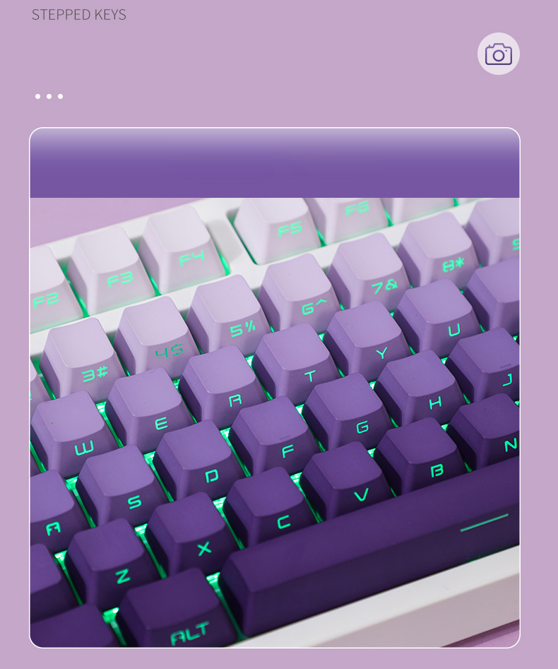 Dark กลิ่นหอมสีม่วง Gradient K - Keycaps Oem Profile 87 Keys บทวิจารณ์และราคา