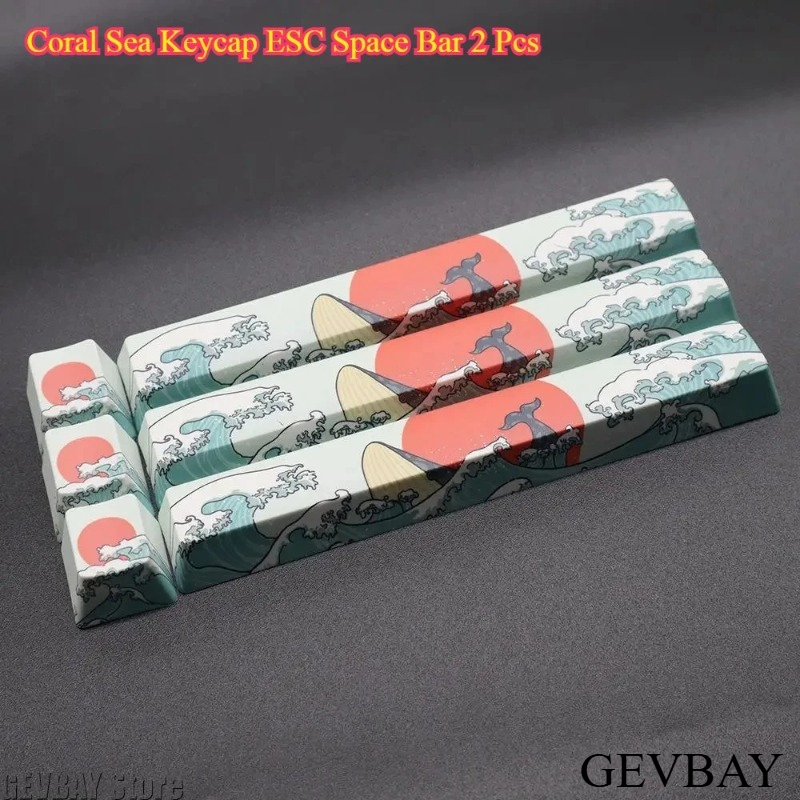 2 ชิ้น คีย์แคป Coral Sea PBT,  - Keycaps Spacebar 6.25U Custom บทวิจารณ์และราคา