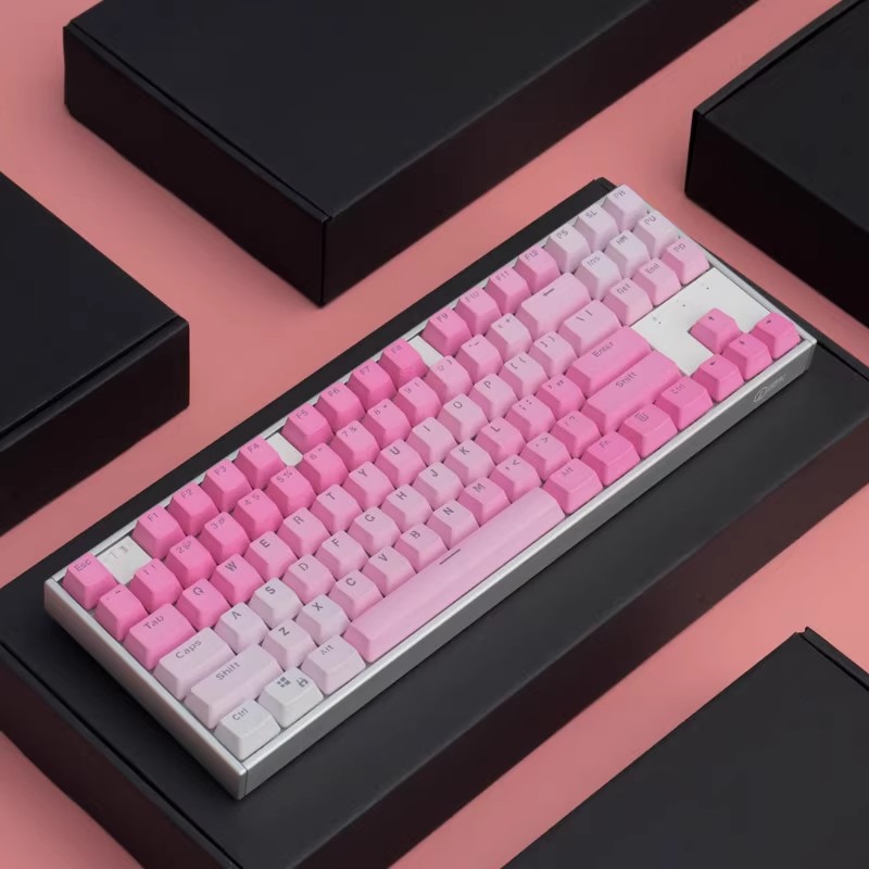 104 คีย์ SAKURA สีชมพู Keycaps - Keycaps Pbt Double Shot 104 Keys บทวิจารณ์และราคา