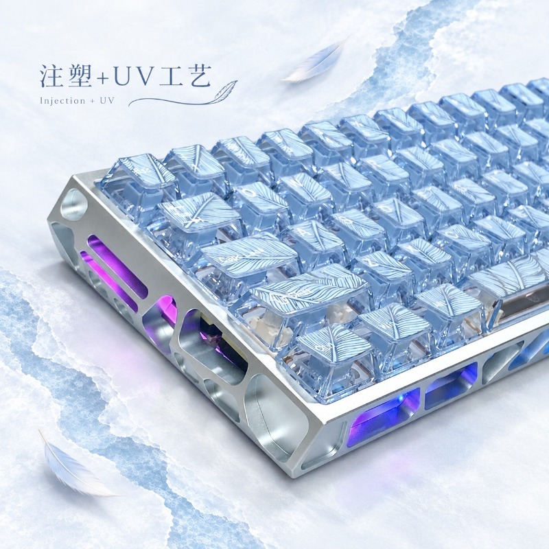 คีย์แคปโปร่งใสลายขนนกคริสตัลสี - Keycaps Oem Profile 87 Keys บทวิจารณ์และราคา