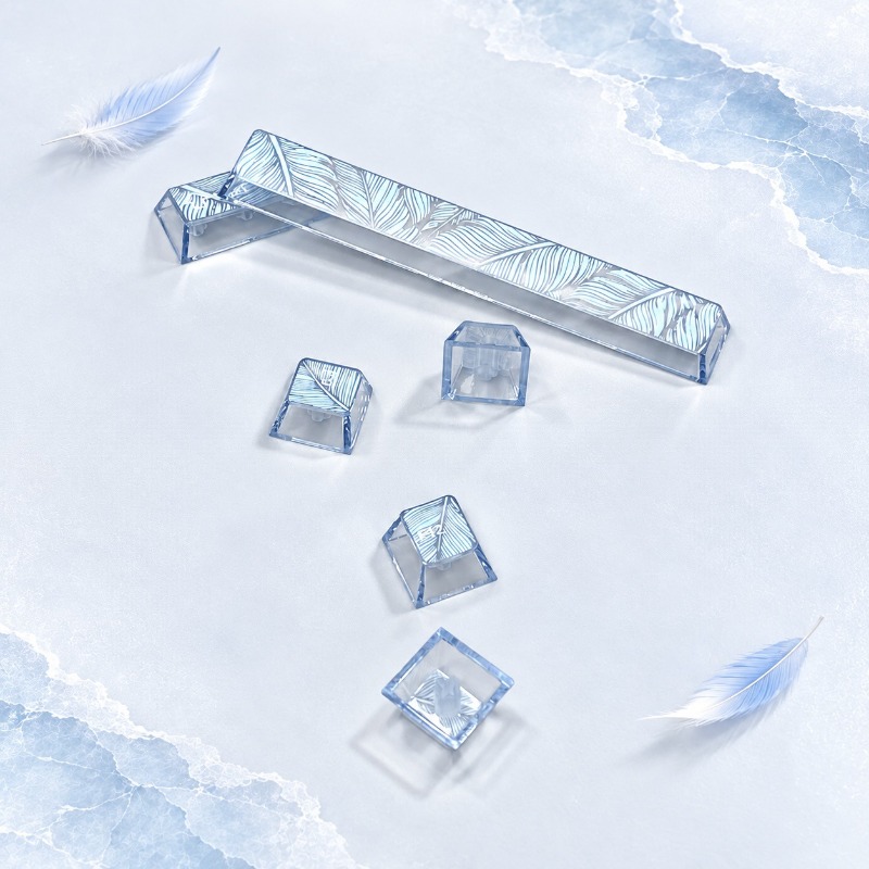 คีย์แคปโปร่งใสลายขนนกคริสตัลสี - Keycaps Oem Profile 87 Keys บทวิจารณ์และราคา