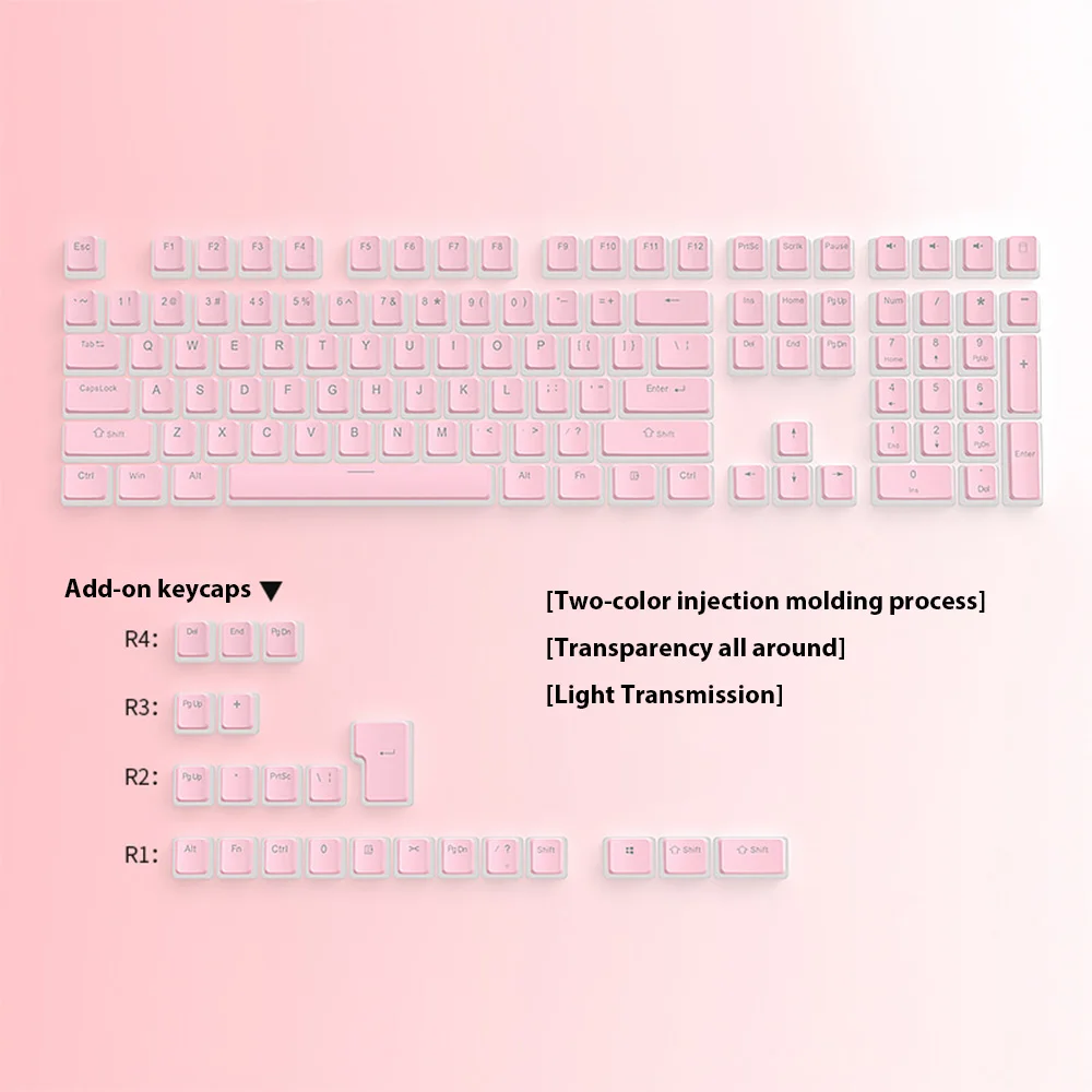 129 คีย์พุดดิ้ง Keycaps PBT Do - Keycaps Pbt Double Shot 104 Keys บทวิจารณ์และราคา