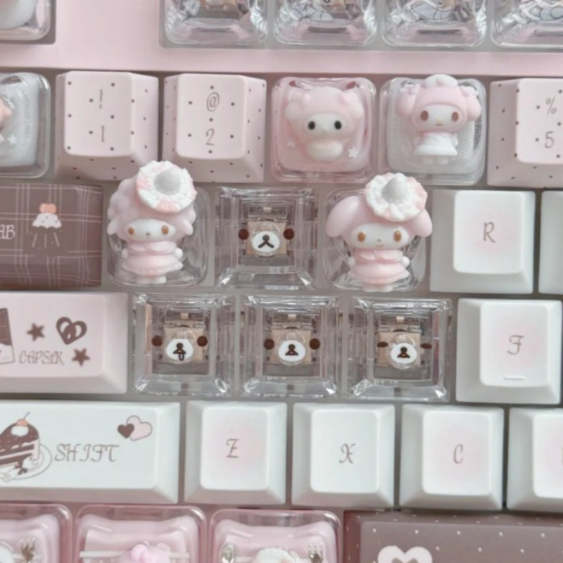 4 ชิ้น คีย์แคปใสลายการ์ตูนหมีร - Keycaps Cherry Profile Pbt บทวิจารณ์และราคา