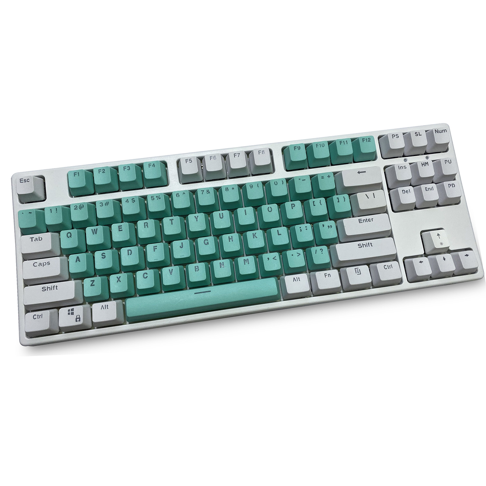 คีย์แคป PBT สีขาว-ฟ้า โปรไฟล์  - Keycaps Oem Profile 87 Keys บทวิจารณ์และราคา