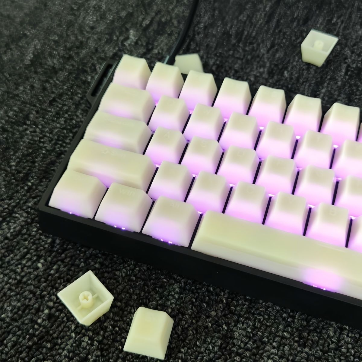 คีย์แคปพุดดิ้งโปร่งแสง 114 ปุ่ - Keycaps Translucent Pudding Rgb บทวิจารณ์และราคา