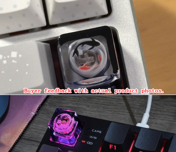 1 ชิ้น แฮนด์เมด ปุ่มกดเรซิ่นรู - Keycaps Artisan Resin Handmade บทวิจารณ์และราคา