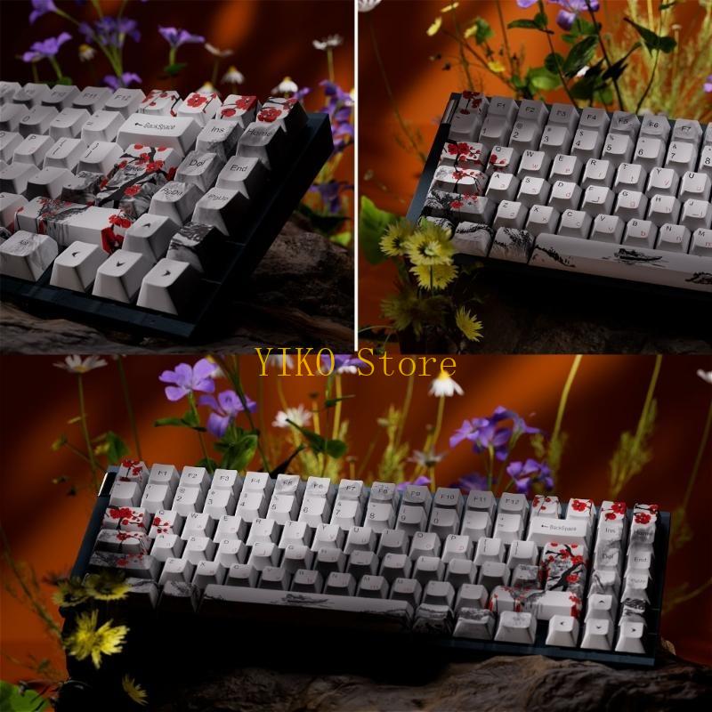 K32C Keycaps Plum Blossom Keyc - Keycaps Oem Profile 87 Keys บทวิจารณ์และราคา
