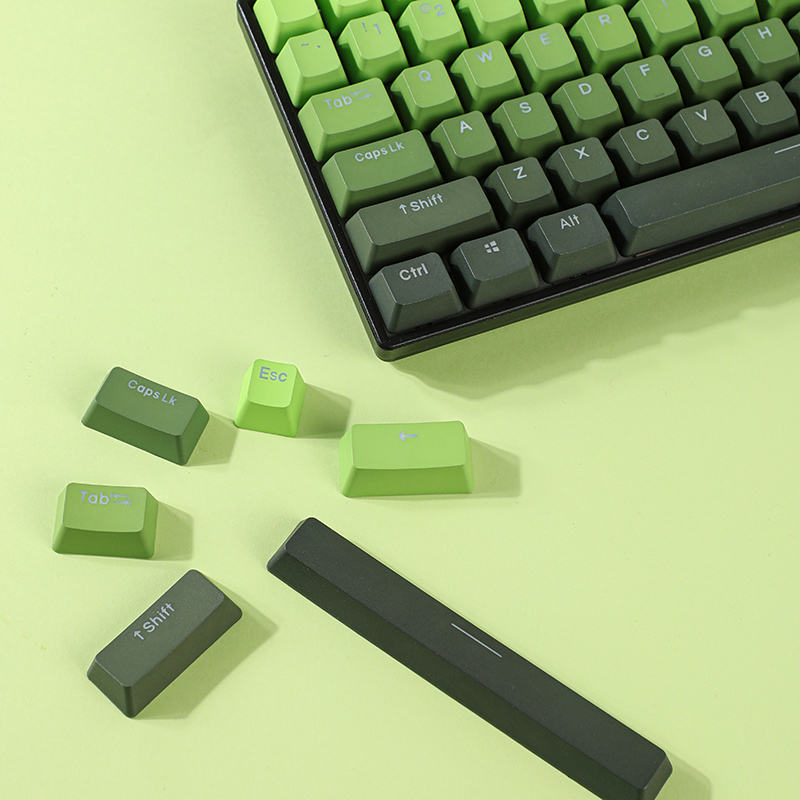 คีย์แคป PBT สีเขียวไล่เฉดแบบมั - Keycaps Oem Profile 87 Keys บทวิจารณ์และราคา