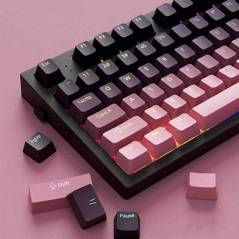 คีย์แคป 134 ปุ่ม สีแดงไล่ระดับ - Keycaps Pbt Double Shot 104 Keys บทวิจารณ์และราคา