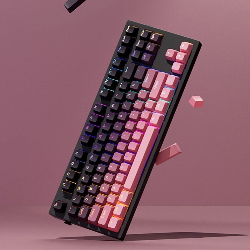 คีย์แคป 134 ปุ่ม สีแดงไล่ระดับ - Keycaps Pbt Double Shot 104 Keys บทวิจารณ์และราคา